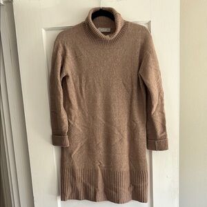 Everlane Tan Cowl Turtleneck Sweater Dress